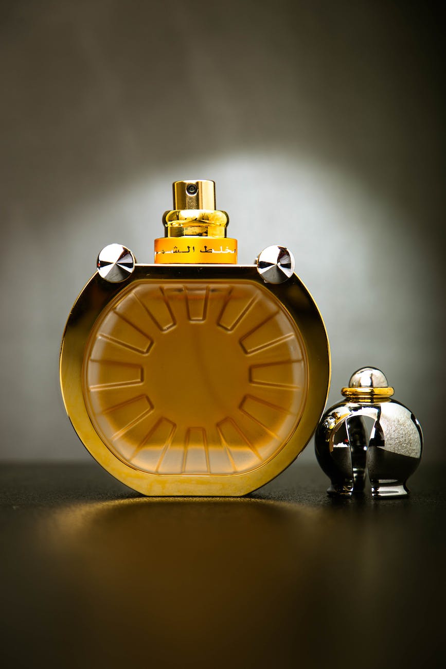 golden perfume vial